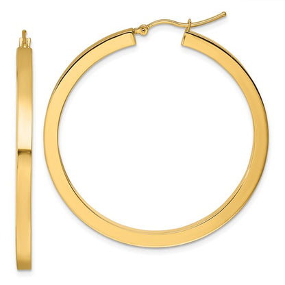 Yellow Gold Square Hoop Earrings