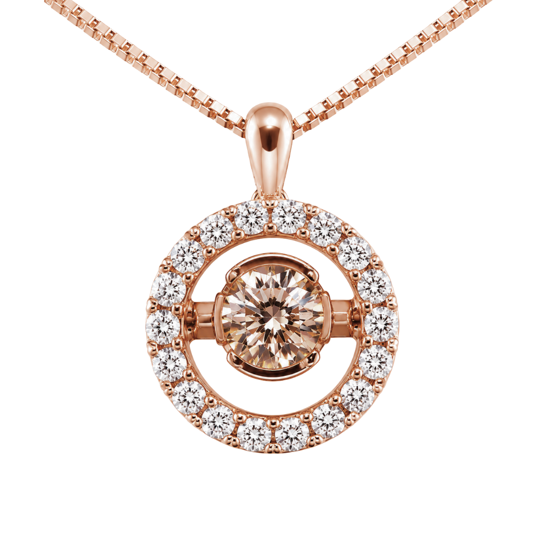 Vintage Rose Gold Dancing Diamonds Pendant