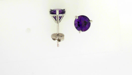 White Gold Amethyst Martini Earrings