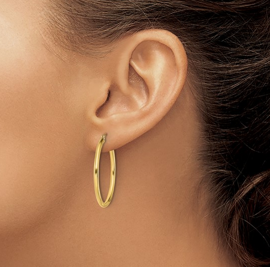Gold-Tone Sterling Silver Wide Hoops