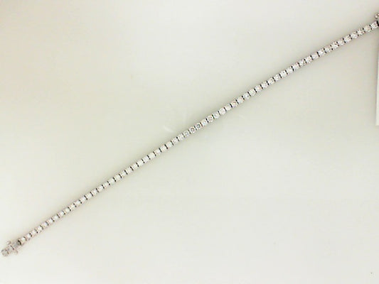 White Gold Round Lab Diamond Tennis Bracelet
