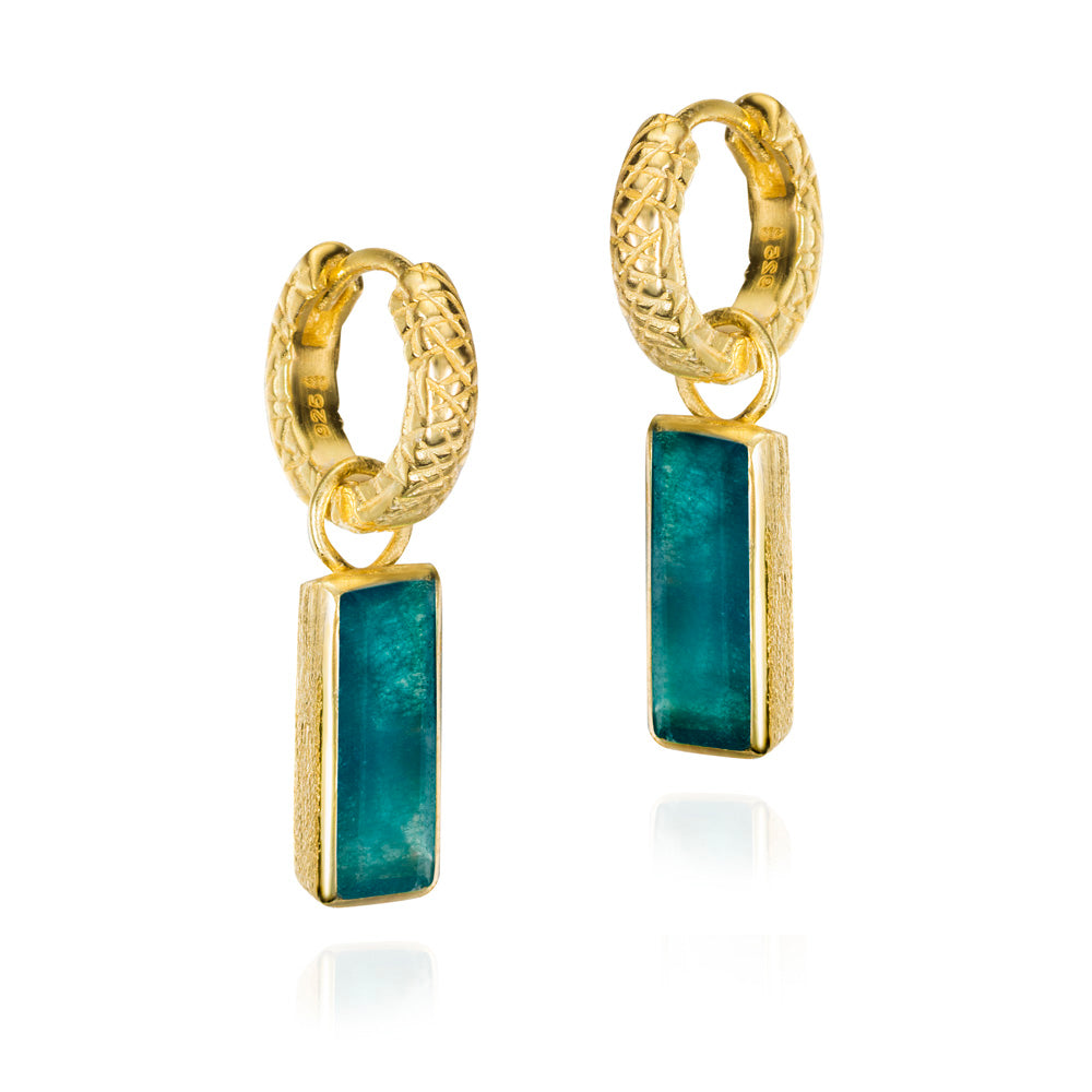 Gold-Plated Silver Apatite Finish Empire Earrings