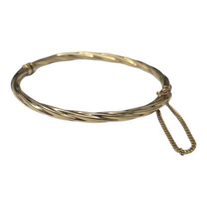 Yellow Gold Twisted Rope Bangle Bracelet