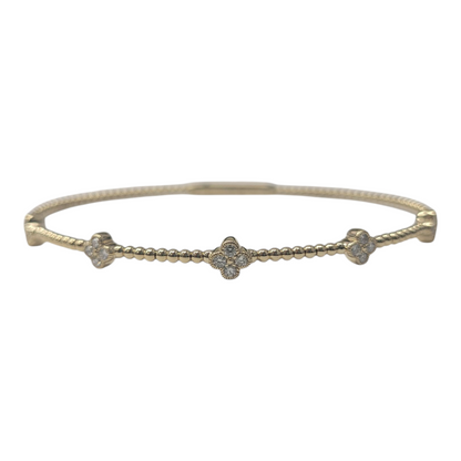 Yellow Gold Round Diamond Flexie Bracelet