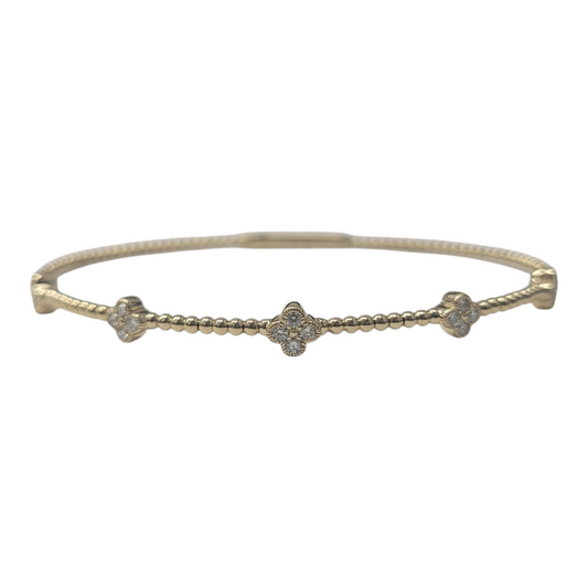 Yellow Gold Round Diamond Flexie Bracelet