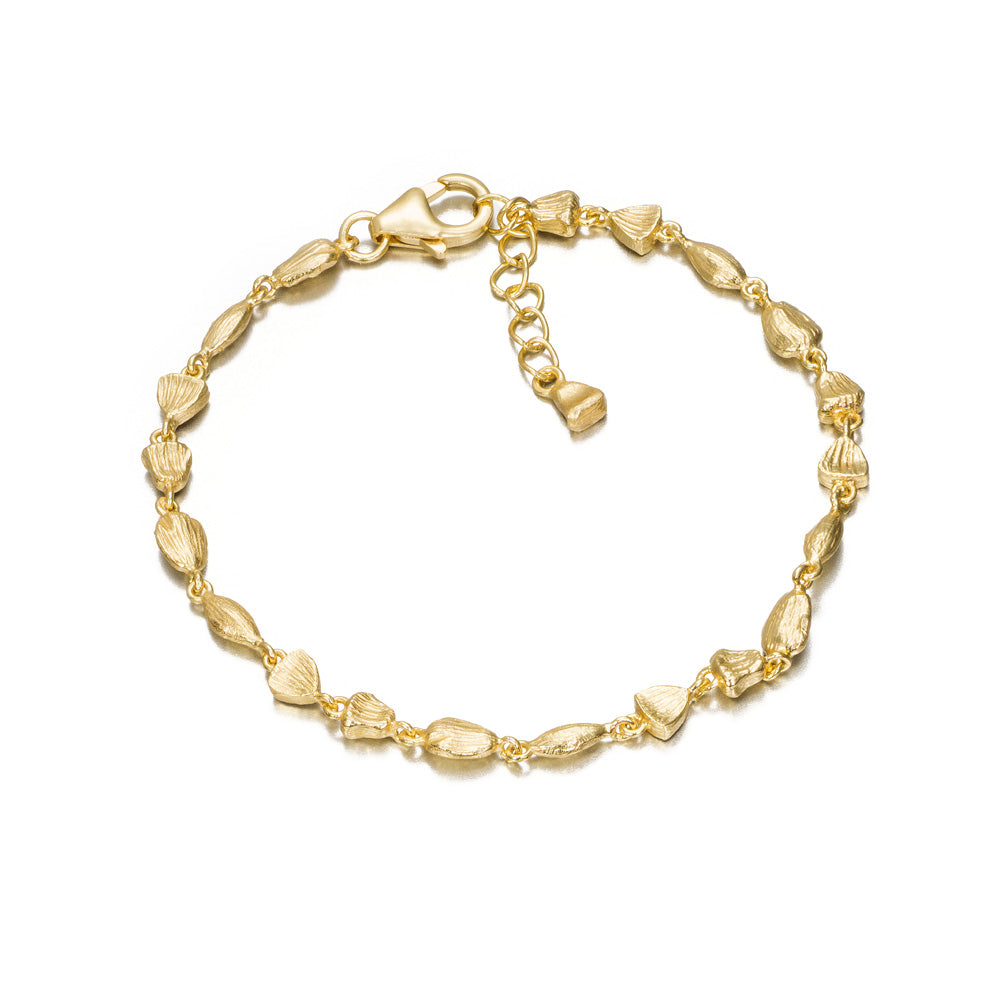 Yellow Sterling Silver Nuggets Bracelet