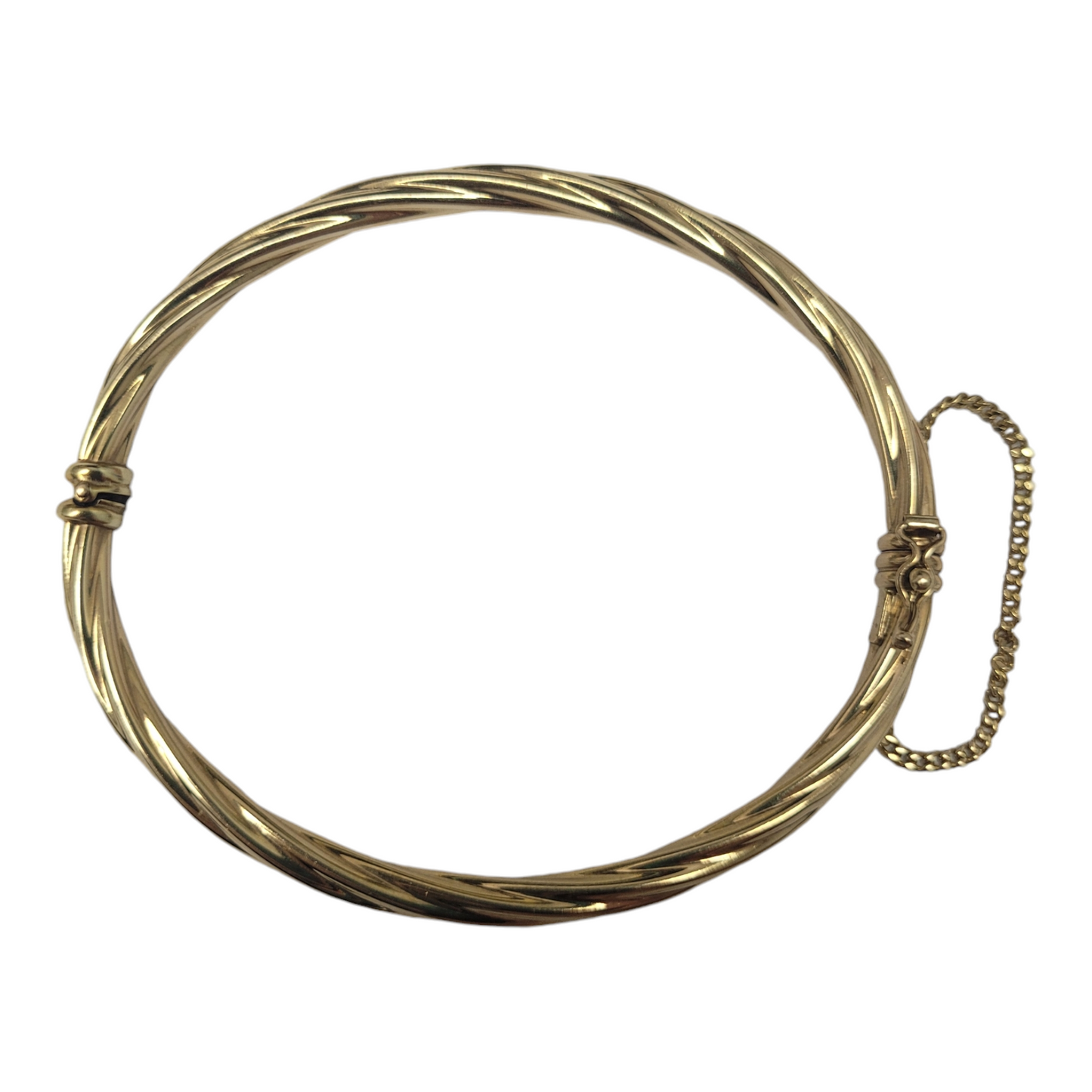 Yellow Gold Twisted Rope Bangle Bracelet