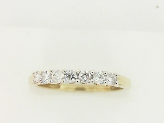 Vintage Antiqued Yellow Gold Round Diamond Ring