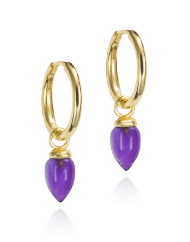 Gold-Plated Silver Amethyst Pendulum Earrings