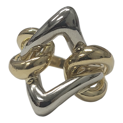 Two Tone Gold Freeform Statement Ring