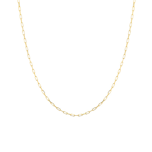 Yellow Gold Paperclip Necklace