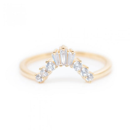 Yellow Gold Baguette Diamond Shadow Band