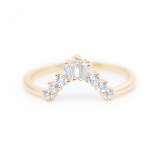 Yellow Gold Baguette Diamond Shadow Band