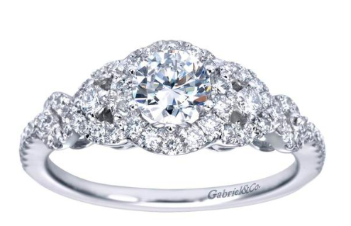 White Gold Round Diamond Engagement Ring Without Center Diamond