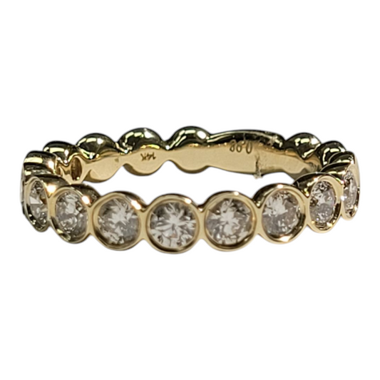 Yelllow Gold Bezel Set Diamond Ring