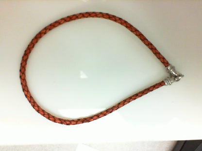 White Stainless Steel Leather Necklace