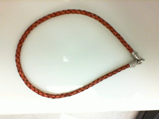 White Stainless Steel Leather Necklace