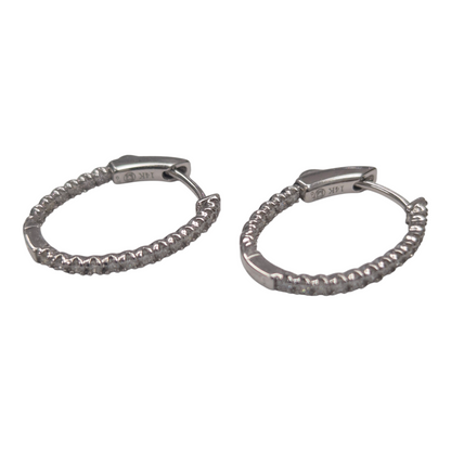 White Gold Diamond Inside Out Oval Hoops
