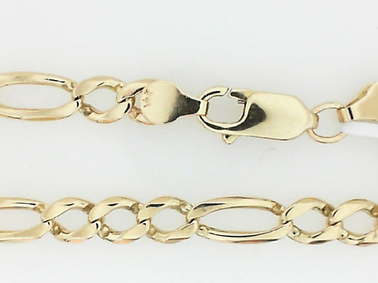 Vintage Yellow Gold Figaro Bracelet