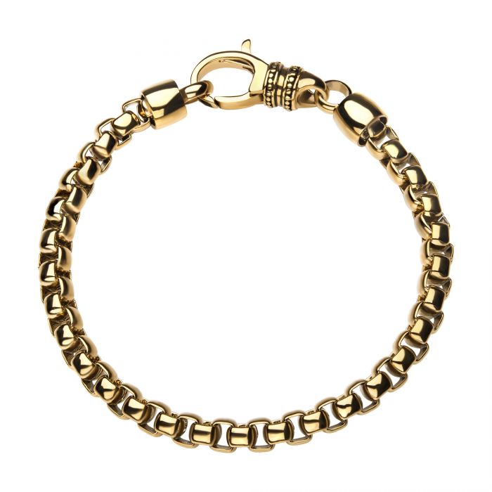 Yellow Stainless Steel Rolo Bracelet