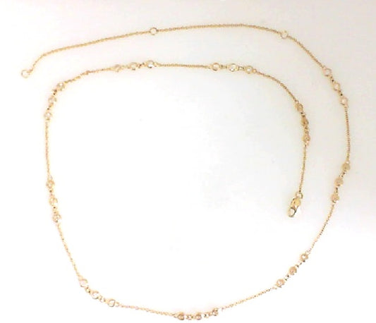 Yellow Gold Round Diamond Stalion Necklace