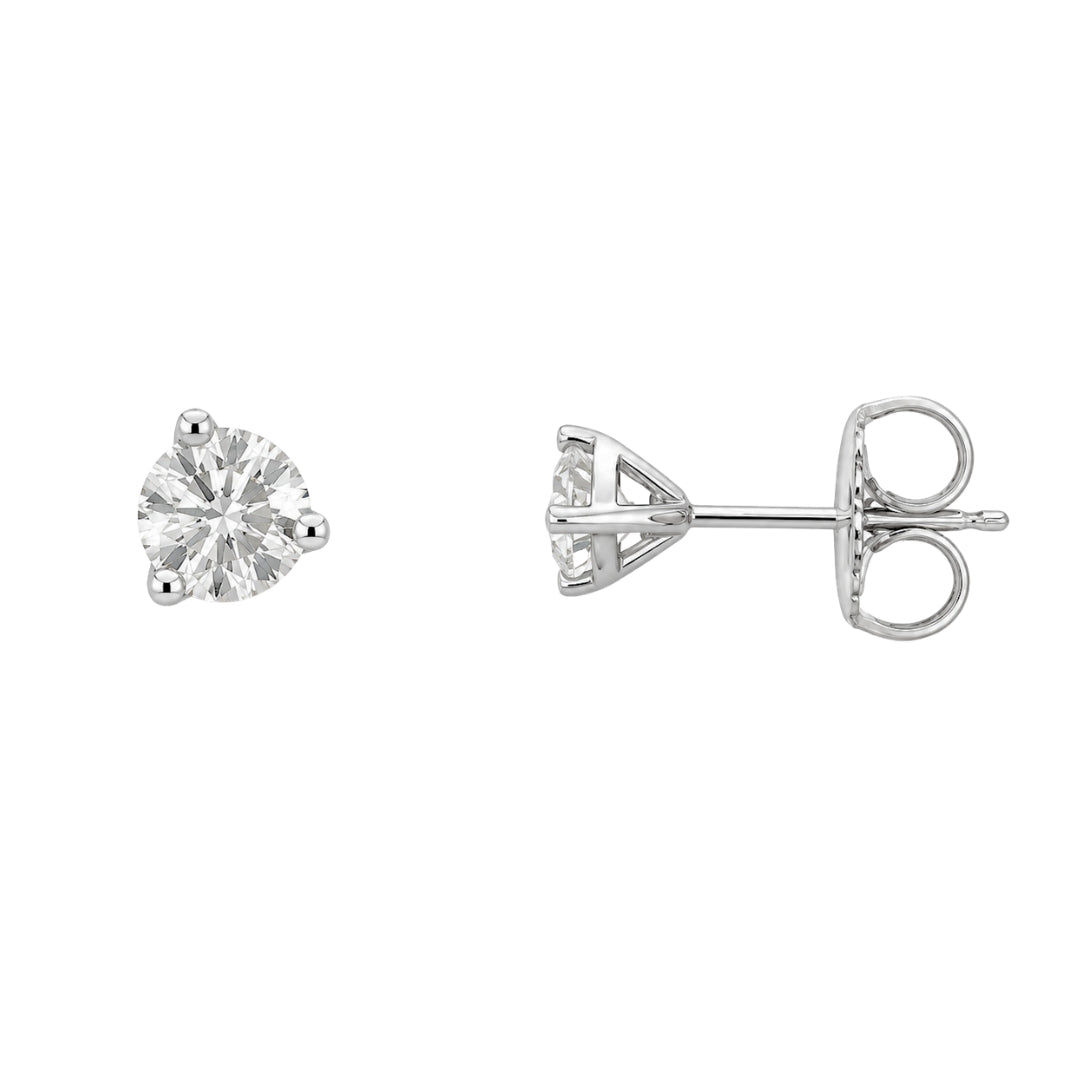 White Gold Round F/G DIamond Studs
