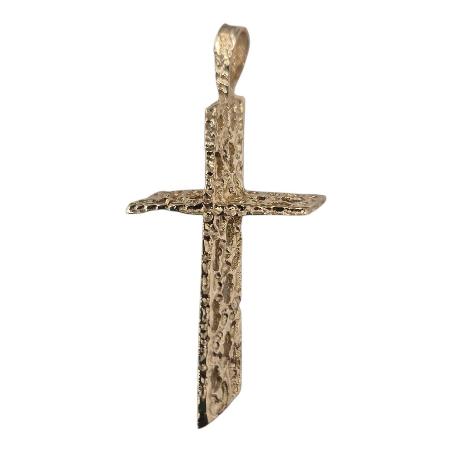 Yellow Gold Nugget Cross Pendant
