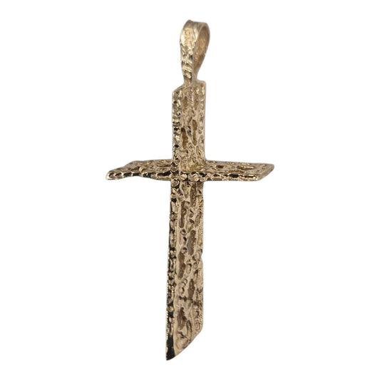 Yellow Gold Nugget Cross Pendant