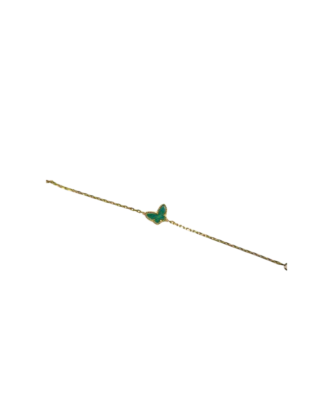 Yellow Gold Malachite Butterfly Bracelet