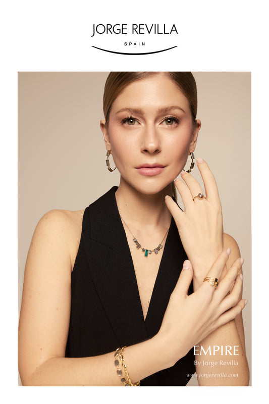Gold-Plated Silver Blue Topaz Empire Necklace