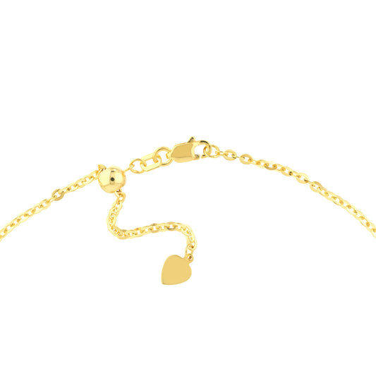 22In Yellow Gold Diamond Cut Cable Necklace