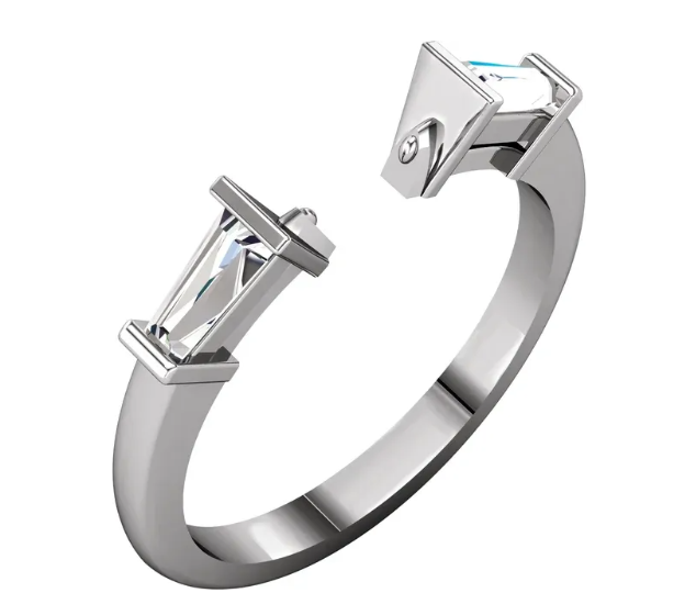 White Gold 3 Stone Diamond Engagement Ring