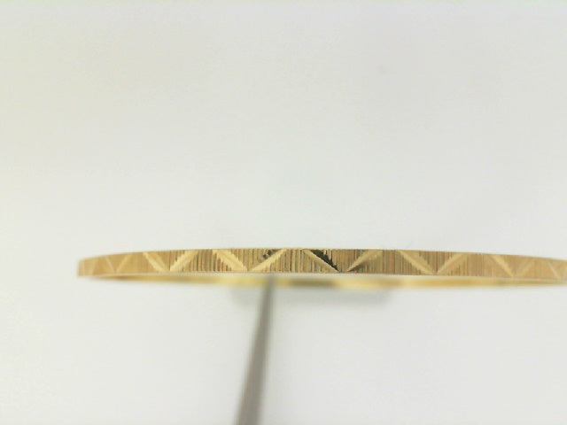 Vintage Diamond Cut Yellow Gold Solid Bangle Bracelet