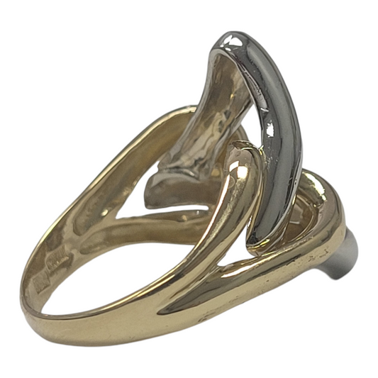 Two Tone Gold Freeform Statement Ring