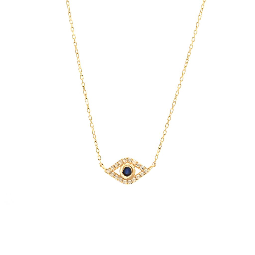 Yellow Gold Evil Eye Necklace
