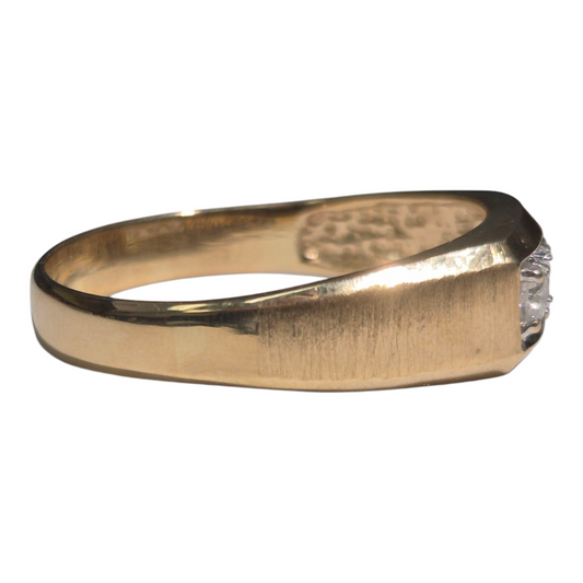 Yellow Gold Three Stone Diamond Band