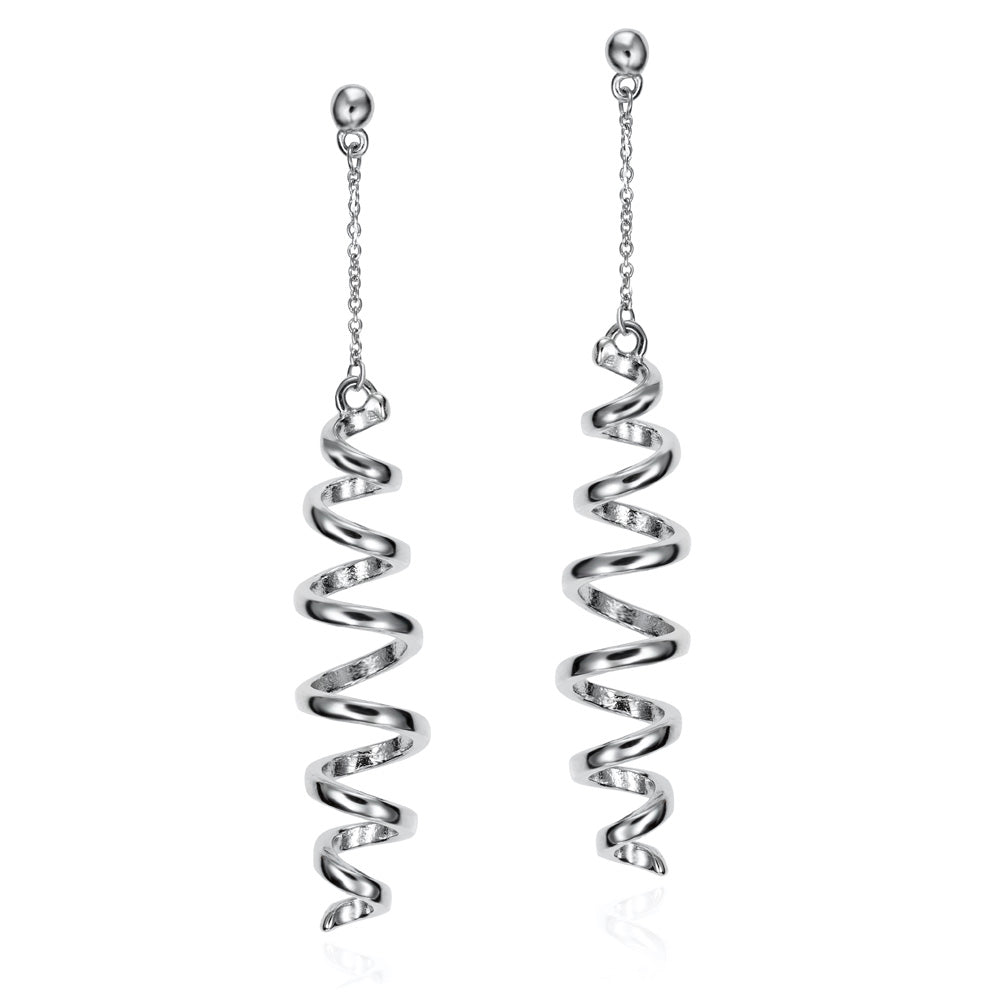 Silver Swirl Dangle Earrings