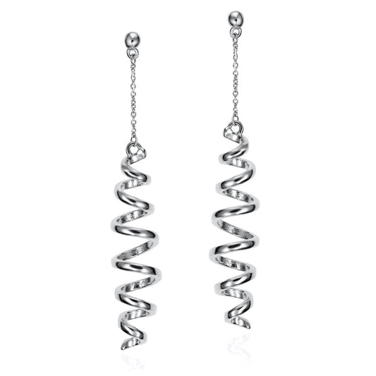 Silver Swirl Dangle Earrings
