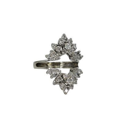 Vintage White Gold Brilliant Diamond Insert Ring