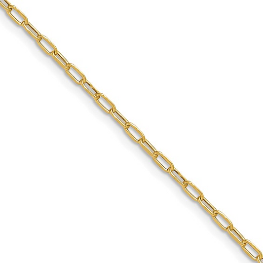 Yellow Gold Semi-Solid Beveled D/C Paperclip Necklace