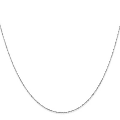 18in White Gold Cable Rope Necklace