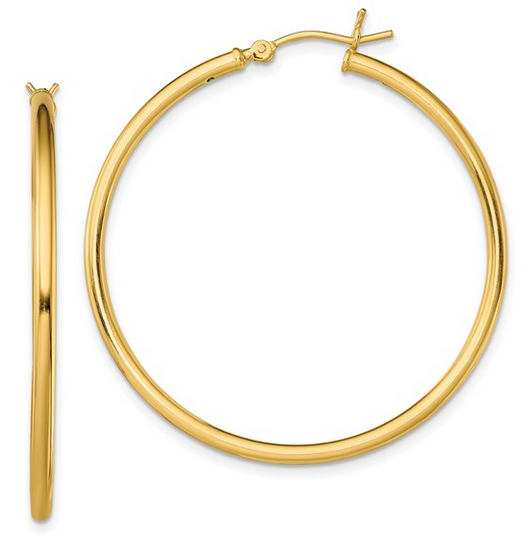 Yellow Sterling Silver Tube Hoops
