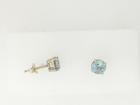 Vintage Yellow Gold Blue Topaz Earrings