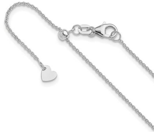 White Gold Adjustable Round Cable Chain