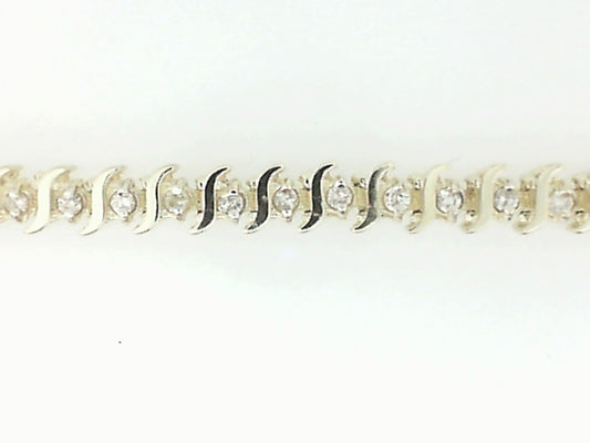 Vintage Yellow Gold Round Diamond Tennis Bracelet