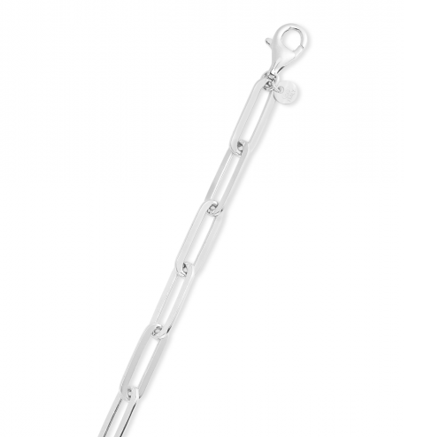 White Silver Paperclip Bracelet