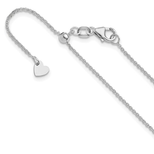 White Gold 22 Inch Flat Cable Necklace