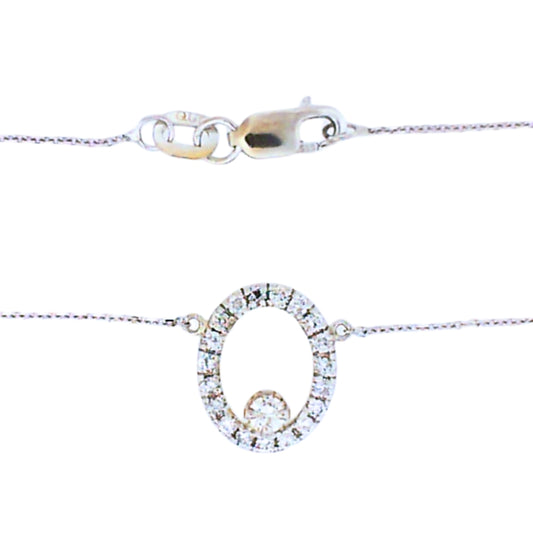White Gold Round Diamond Cable Necklace