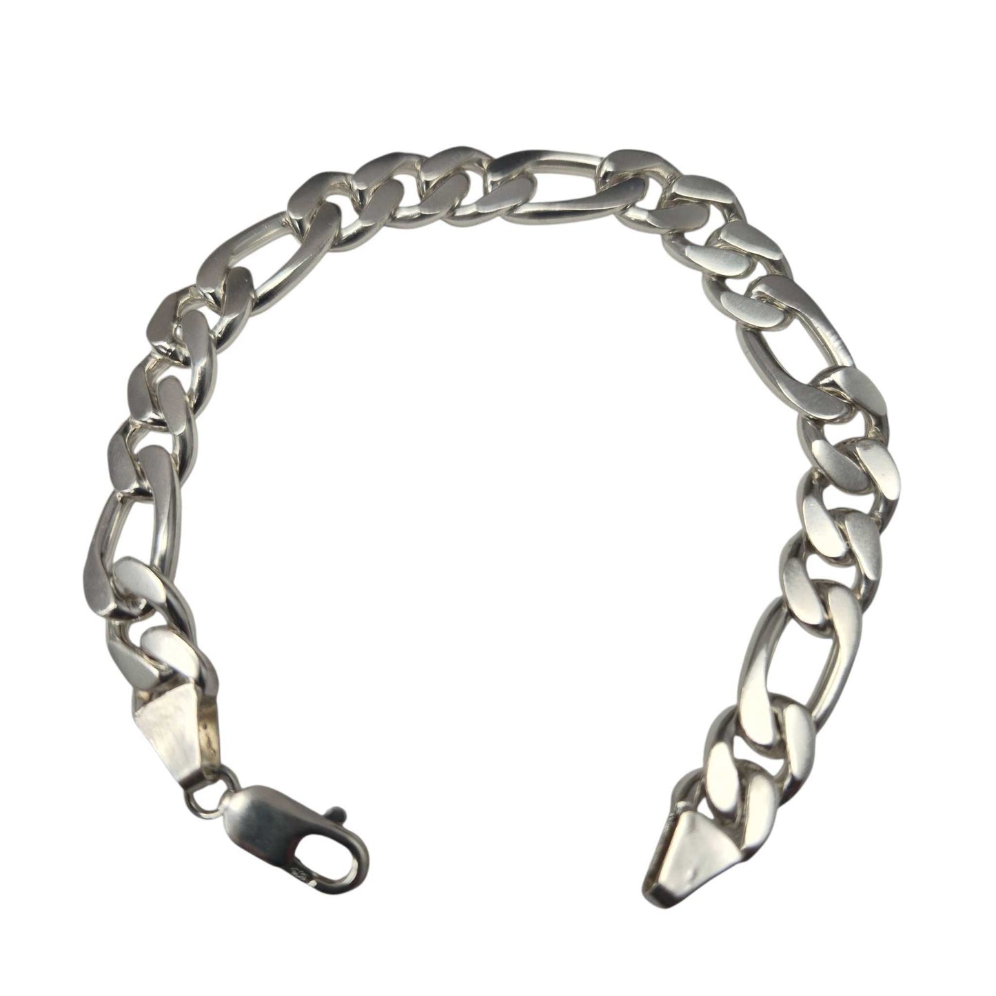 White Sterling Silver Figaro Bracelet
