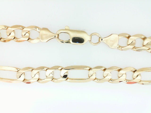 Vintage Yellow Gold 8.5 Inch Figaro Bracelet